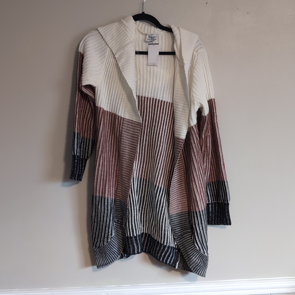✨5 For $50 Planet Heart‎ Women's Color Block Open Front Cardigan OX